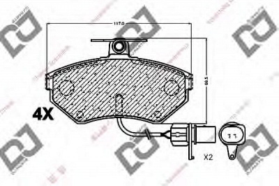 DJ PARTS bp1285 -  Комплект тормозных колодок, дисковый тормоз